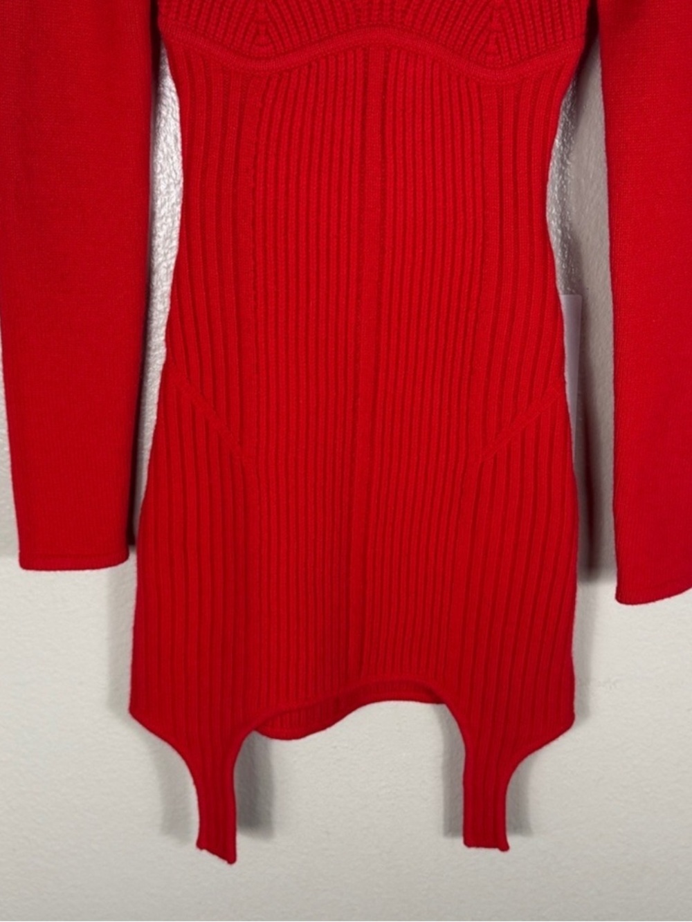 ALO Yoga Ma Cheri Cashmere Garter Red Mini Dress - Picture 6 of 10